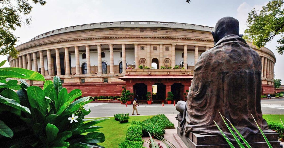 Parliament House ahead its monsoon session during Unlock 4, in New Delhi, Sunday, Sept. 13, 2020. (PTI Photo/Manvender Vashist)