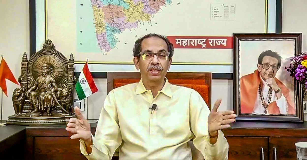 Column | Can Pawar, Uddhav steer the MVA alliance, at least, safely? Maharashtra CM and Shiv Sena chief Uddhav Thackeray virtually addresses the people of the state, in Mumbai, Wednesday, June 22, 2022. Photo: PTI