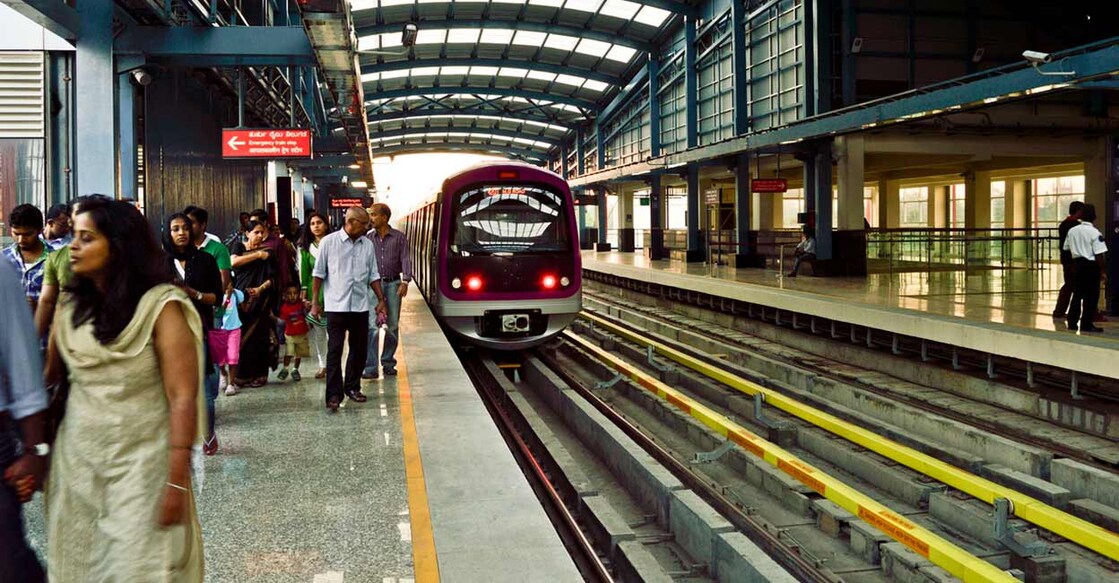 MG Road metro station in Bengaluru. Photo: istock/shylendrahoode