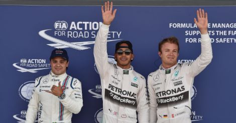 Hamilton pips Rosberg to pole