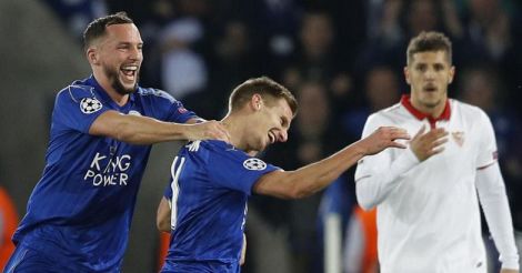 Revitalized Leicester stun Sevilla to reach quarter-finals