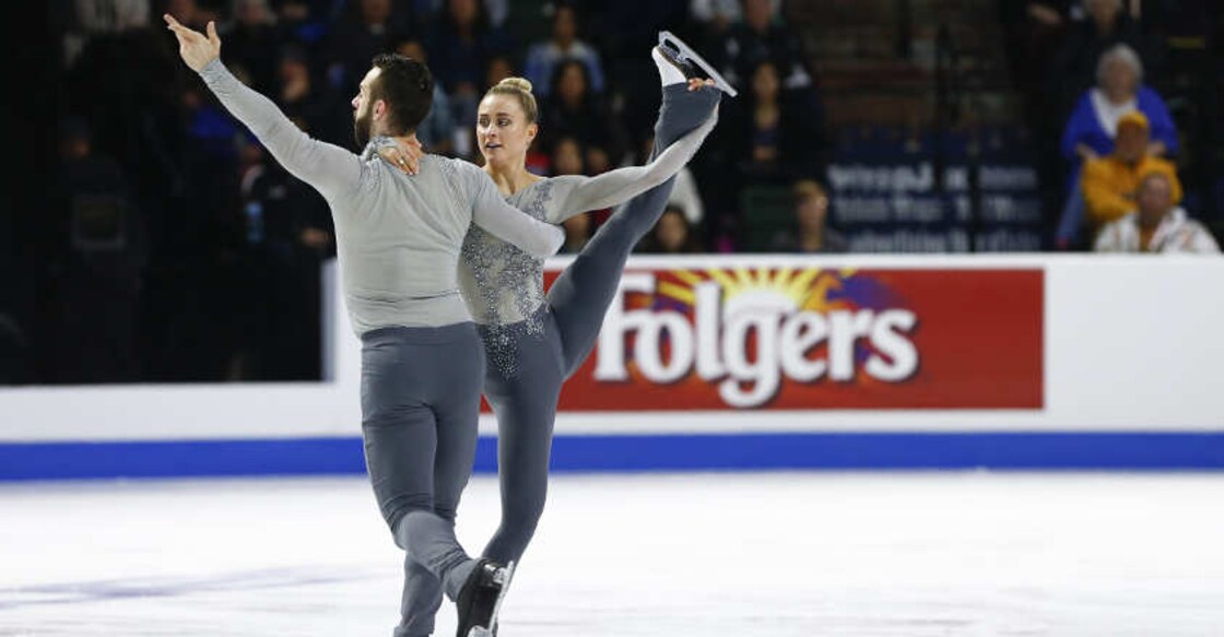 American figure skater Ashley Cain suffers nasty fall