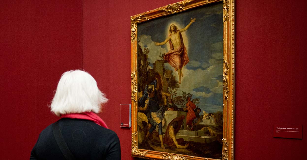 'The Resurrection of Christ' by Paolo Veronese is displayed at an exhibition of his work at the National Gallery in London on March 18, 2014. Photo: AFP/Leon Neal