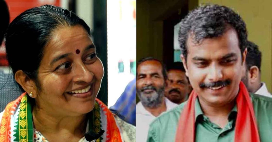 uma-thomas-vs-jo-joseph The candidates of Thrikkakara bypoll: UDF's Uma Thomas (left) and LDF's Jo Joseph (right).