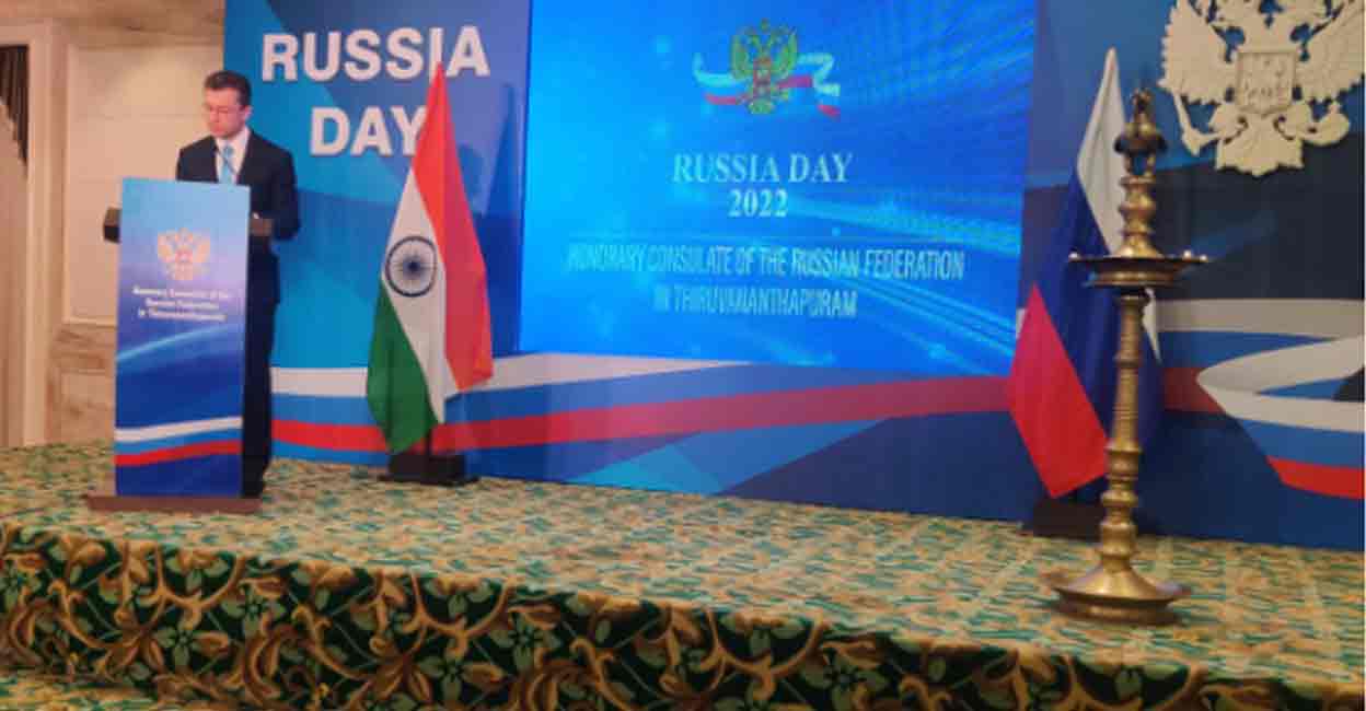 Roman Babushkin, Minister-Counsellor and Deputy Chief of Mission, Embassy of the Russian Federation at the Russia Day celebrations in Thiruvananthapuram. Photo: Special arrangement