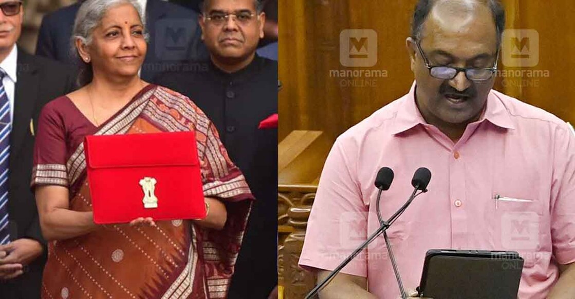 nirmala-balagopal Union Finance Minister Nirmala Sitharaman (left) and Kerala Finance Minister K N Balagopal (right). Photo: Manorama.