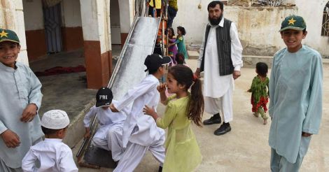 Sardar Haji Jan Mohammad Khilji with kids