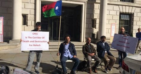 Baloch activists launch protest outside Chinese embassy in London