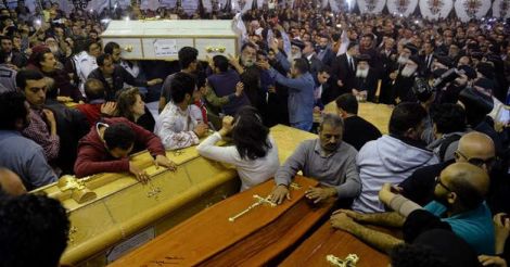 Families gather after Egypt church attack, state of emergency approved