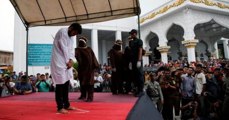 Two men publicly caned in Indonesia for having gay sex
