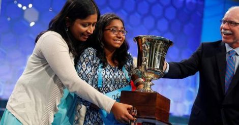 12-year-old Indian-American Ananya Vinay spells 'marocain' to win National Spelling Bee