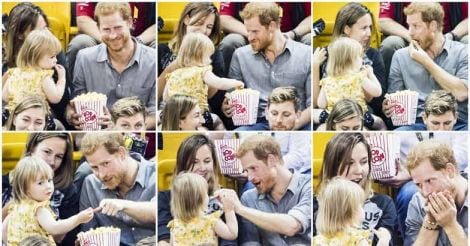 33046342, Will you dare to steal prince Harry's popcorn? This little girl did | Video