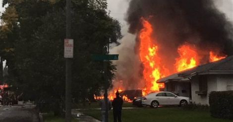 Four dead, two injured as plane crashes into California homes