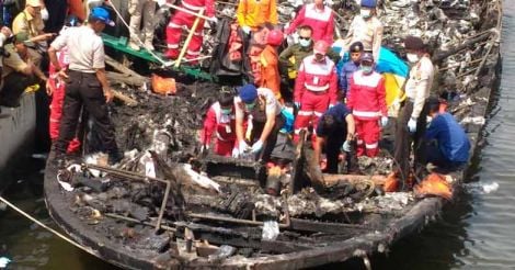 23 dead, 17 missing after fire on Indonesian boat