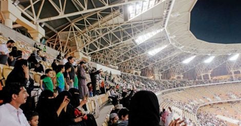 In a first, Saudi women watch men's football in stadiums