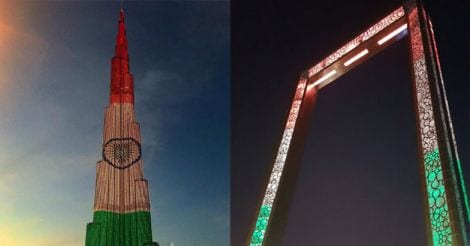 Burj Khalifa lights up in colors of Indian flag to welcome PM Modi
