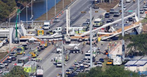 Four people killed after new pedestrian bridge collapses in Florida