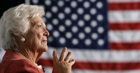 Barbara Bush, wife and mother of US presidents, dies at 92