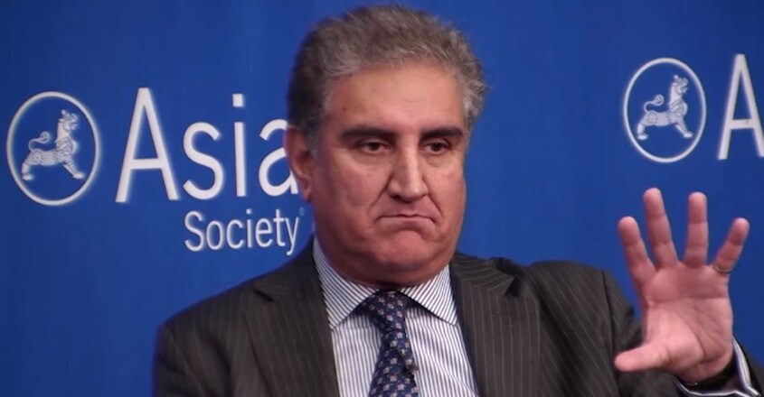 Pakistan Foreign Minister Makhdoom Shah Mahmood Qureshi speaks at the Asia Society in New York on Friday, Sept. 28, 2018. (Photo: Asia Society videograb/IANS)