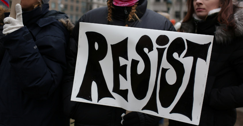 Counter Protesters march down Pennsylvania Avenue as thousands of people participate in the Third Annual Women's March in Washington, U.S. January 19, 2019. REUTERS/Michael A. McCoy