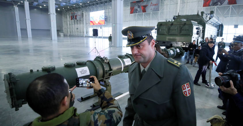 Russia Components of SSC-8/9M729 cruise missile system are on display during a news briefing, organized by Russian defence and foreign ministries, at Patriot Expocentre near Moscow, Russia January 23, 2019. REUTERS/Maxim Shemetov