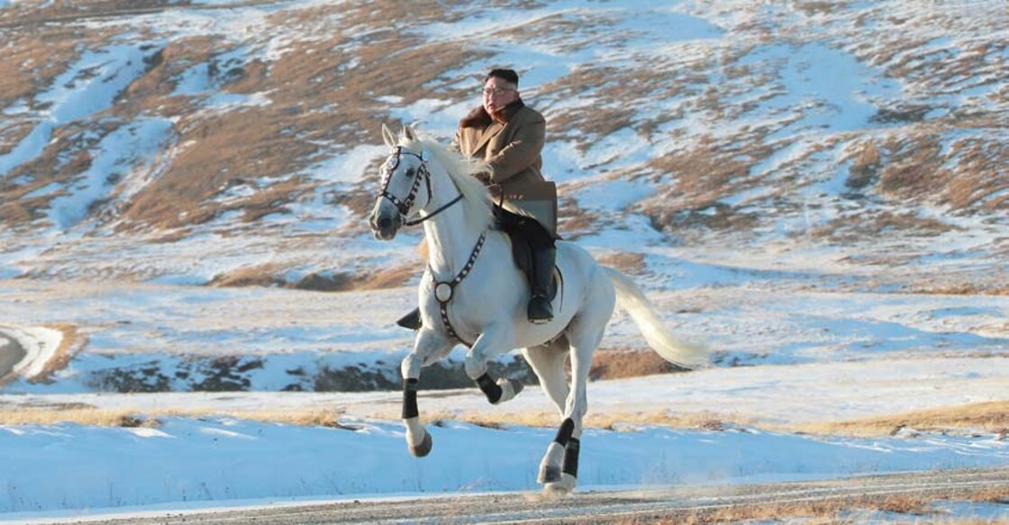 'Defiant message' as North Korea's Kim rides white horse on sacred mountain