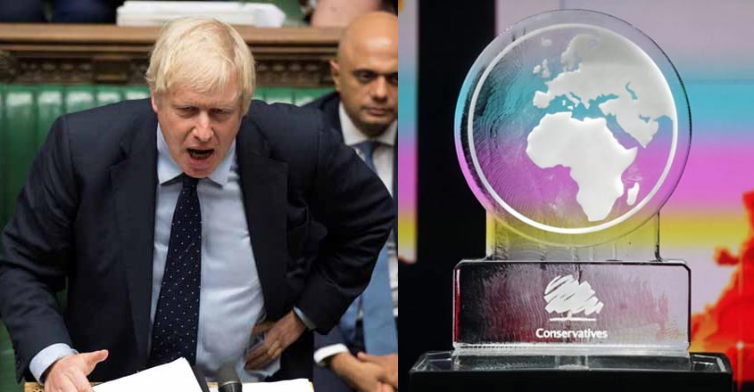 Boris Johnson replaced by melting ice sculpture on UK TV climate debate Boris Johnson replaced by melting ice sculpture on UK TV climate debate