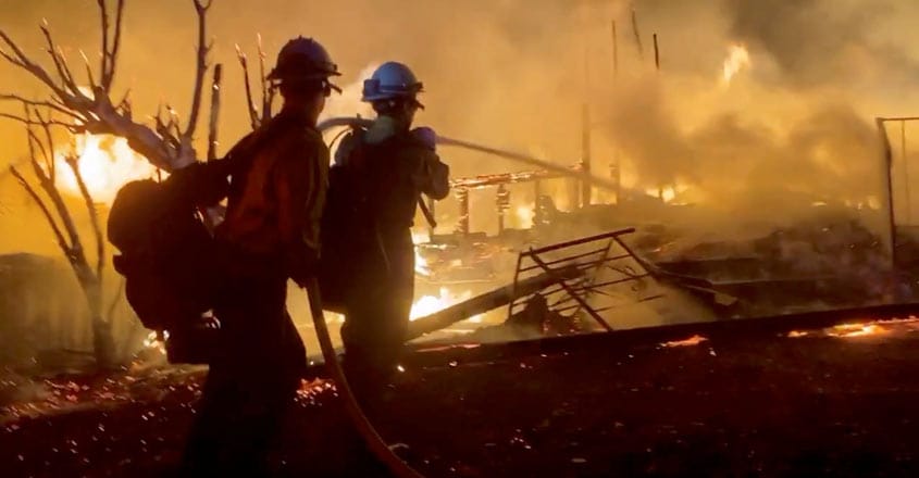 Firefighters make gains against wildfire in Southern California farm country Firefighters make gains against wildfire in Southern California farm country