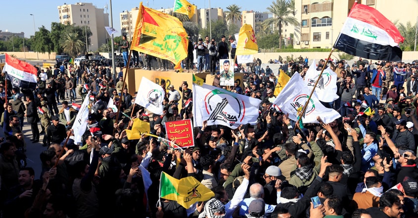 US Embassy evacuated as violent Baghdad protesters denounce air strikes ...