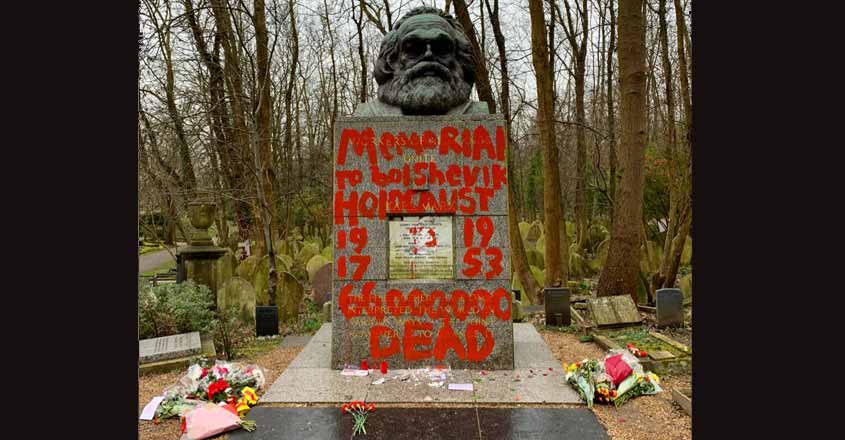 Karl Marx's London grave vandalised again