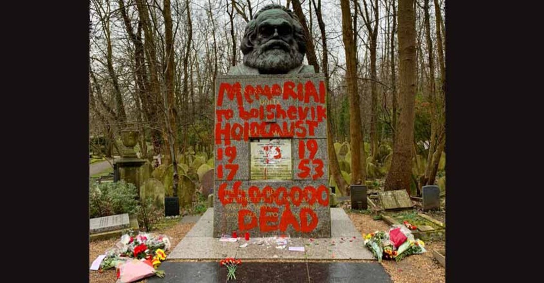 Karl Marx's London grave vandalised again