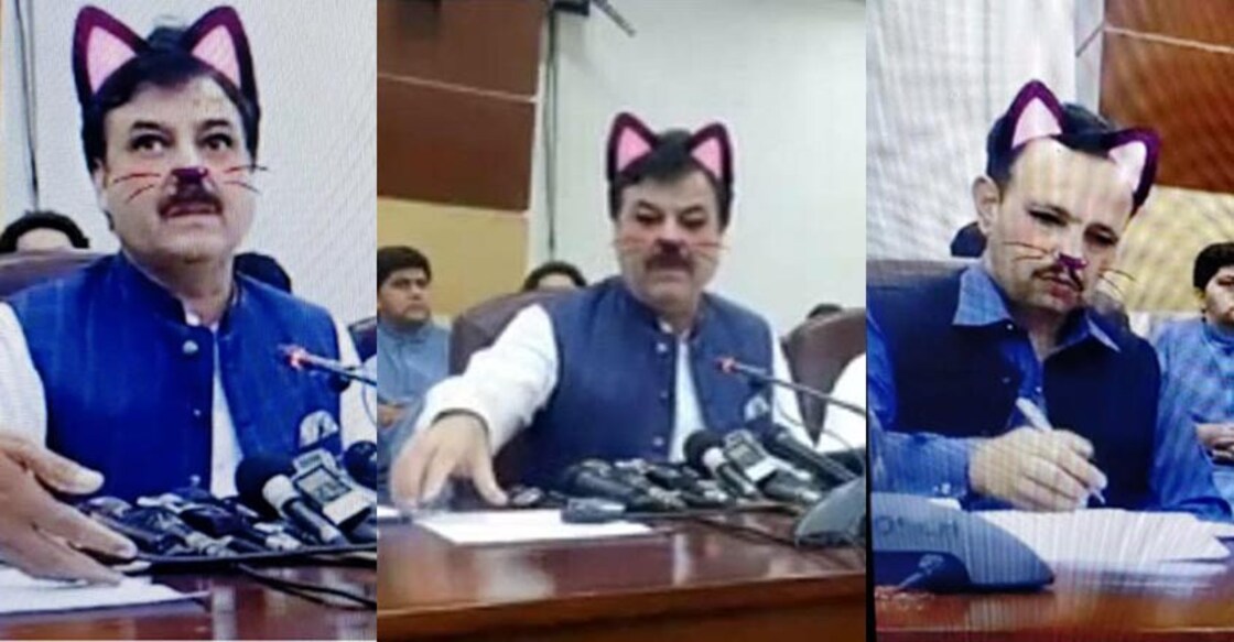 Pakistan minister's press meet goes live on FB with cat filter on