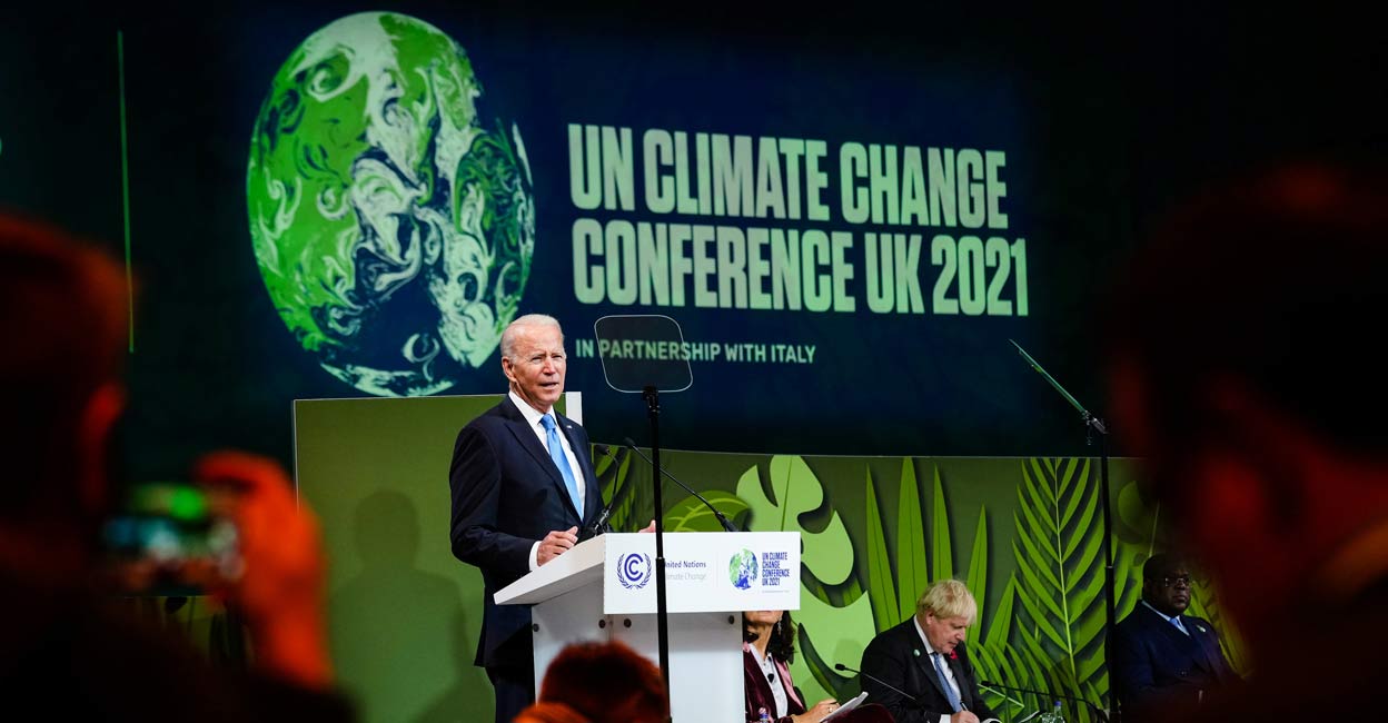 World leaders make new pledges to cut methane, save forests at climate summit US President Joe Biden speaks during the UN Climate Change Conference (COP26) in Glasgow, Scotland, Britain, November 2, 2021. Photo: Erin Schaff/Pool via REUTERS