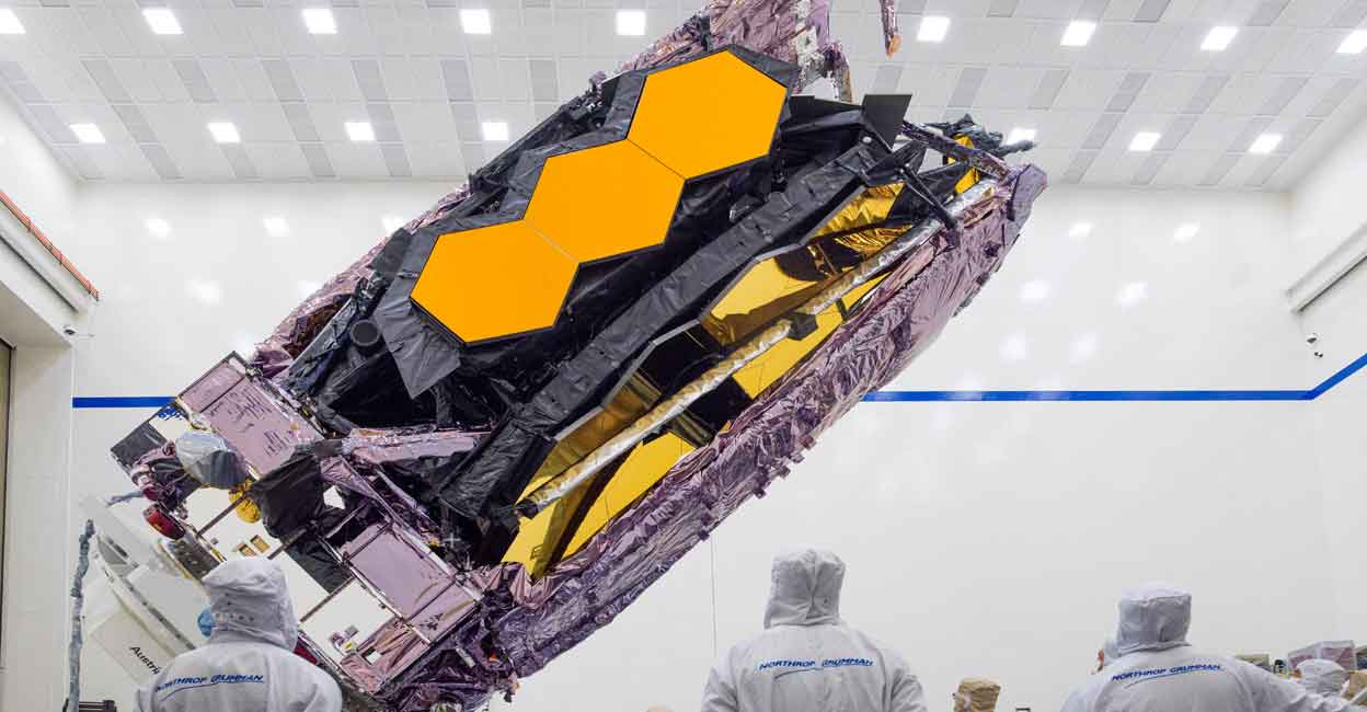 NASA's revolutionary new space telescope due for launch from French Guiana The James Webb Space Telescope is packed up for shipment to its launch site in Kourou, French Guiana in an undated photograph at Northrop Grumman's Space Park in Redondo Beach, California. NASA/Chris Gunn/Handout via Reuters