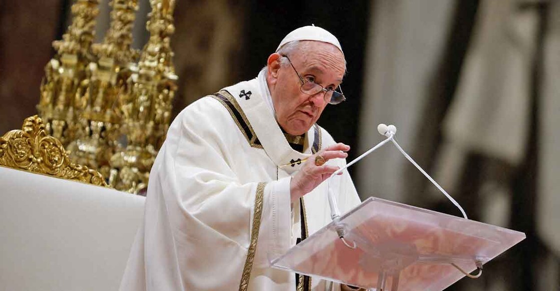 Pope Francis Pope Francis celebrates Christmas Eve Holy Mass in St. Peter's Basilica at the Vatican, December 24, 2021. Photo: Reuters/Guglielmo Mangiapane