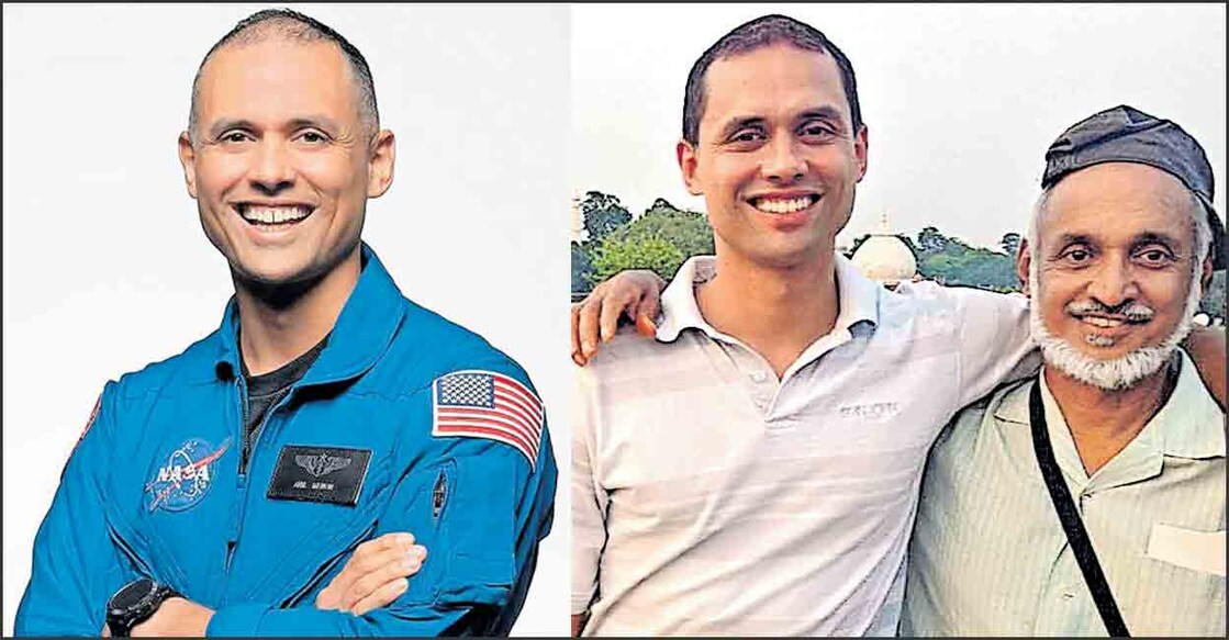 Dr Anil Menon with his  father Sankaran Menon. Photo: Manorama