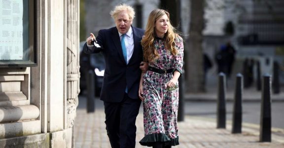 Britain's Prime Minister Boris Johnson and partner Carrie Symonds Britain's Prime Minister Boris Johnson and partner Carrie Symonds