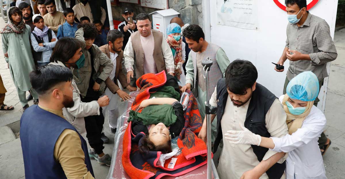 Blasts targeting Afghan school in Kabul kill 40, injures dozens An injured woman is transported to a hospital after a blast in Kabul, Afghanistan May 8, 2021. Reuters/Mohammad Ismail