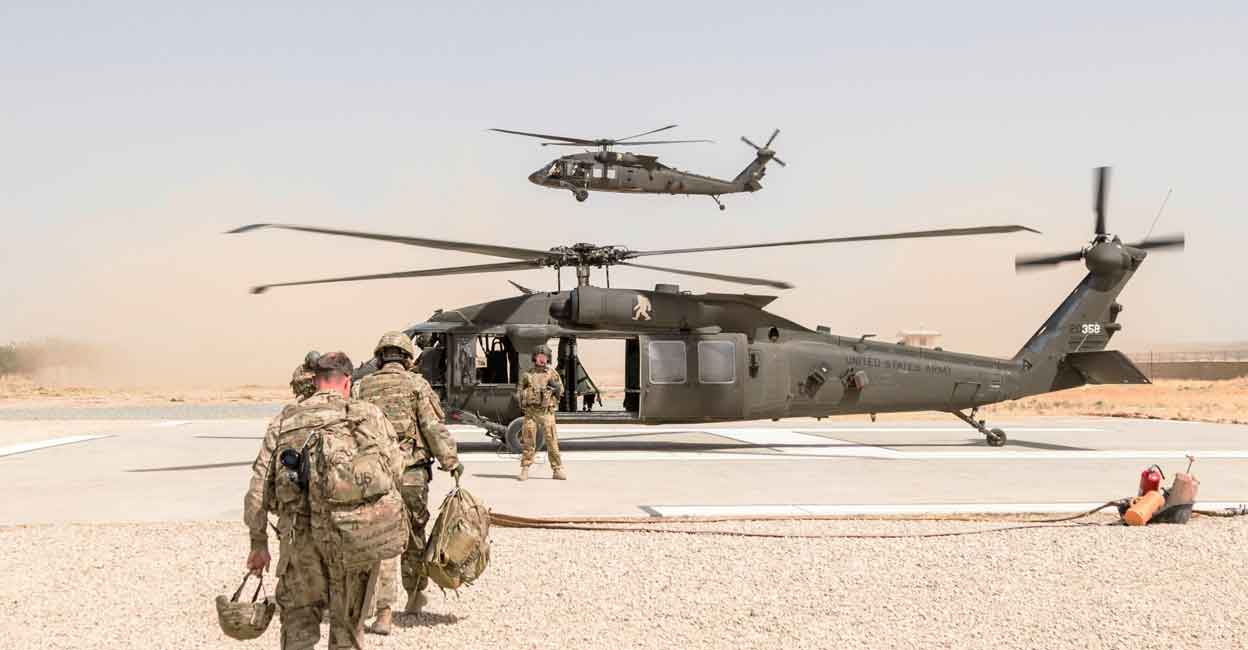 US soldiers prepare to depart from Kunduz, Afghanistan, by helicopter in 2017. President Joe Biden wants to withdraw US troops from Afghanistan by September 11, the 20th anniversary of the 9/11 attacks, a senior administration official said on Tuesday. Photo: IANS