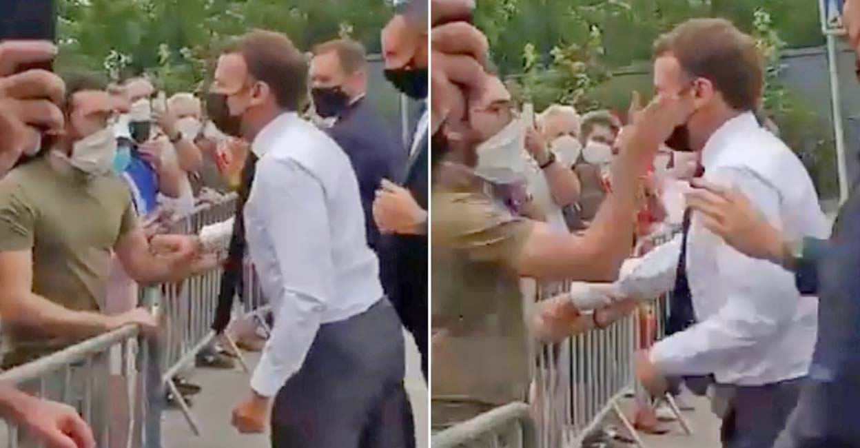 French President Macron slapped in the face during visit to small town | World News | Onmanorama