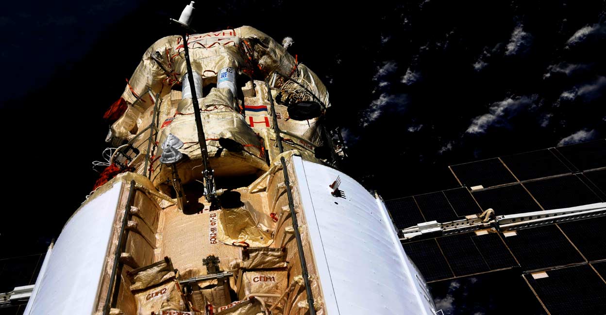 International Space Station thrown out of control by misfire of Russian module: NASA The Nauka (Science) Multipurpose Laboratory Module is seen docked to the International Space Station (ISS) on July 29, 2021. Photo: Oleg Novitskiy/Roscosmos/Handout via REUTERS