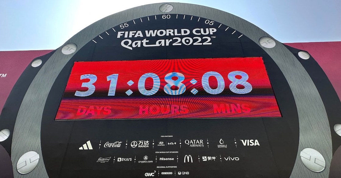 A general view of the FIFA World Cup Qatar 2022 countdown clock. Photo: Reuters/ Hamad I Mohammed