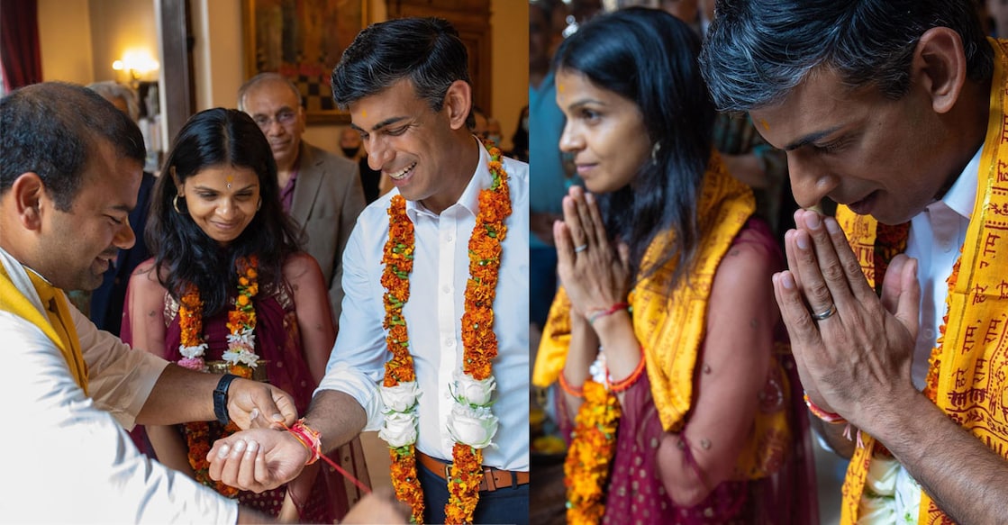 Rishi Sunak and wife Akshata Murthy. Image. Facebook/rishisunak