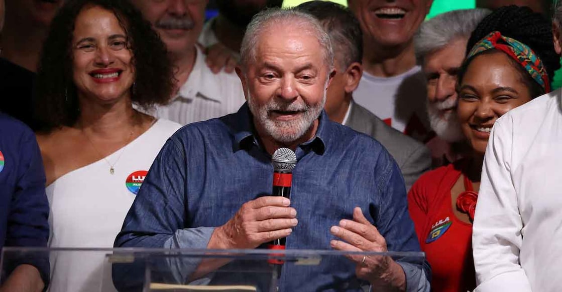 Brazil's former President and presidential candidate Luiz Inacio Lula da Silva speaks at an election night gathering on the day of the Brazilian presidential election run-off, in Sao Paulo, Brazil October 30, 2022. REUTERS/Carla Carniel