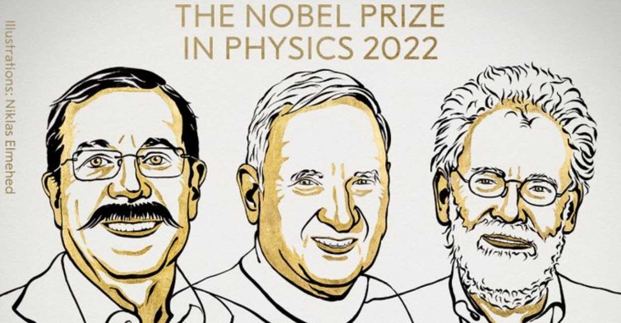 Scientists Alain Aspect (left), John Clauser (centre) and Anton Zeilinger won the 2022 Nobel Prize in Physics for their advances in quantum mechanics on the behaviour of subatomic particles.