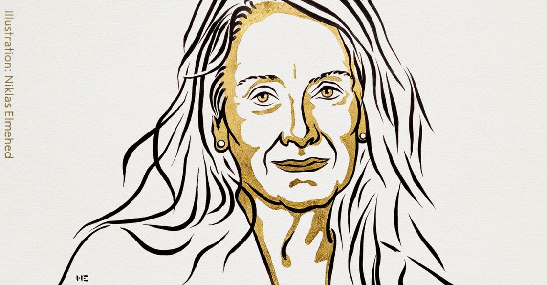 Ernaux, whose work is mostly autobiographical, is 82. Photo: Twitter/The Nobel Prize