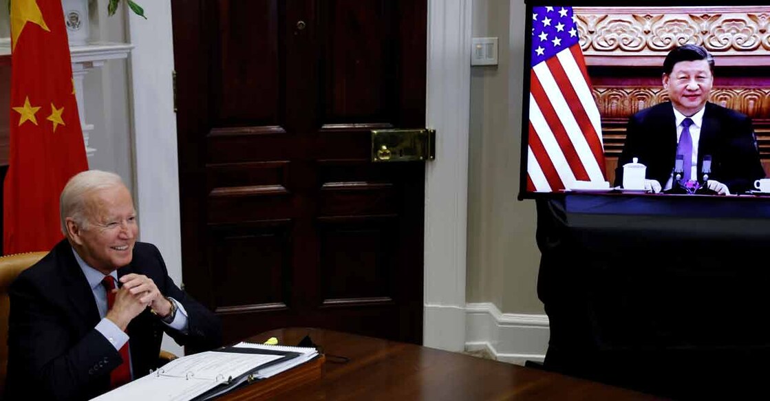 U.S. President Joe Biden speaks virtually with Chinese leader Xi Jinping from the White House in Washington, U.S. November 15, 2021. File photo: Reuters/Jonathan Ernst