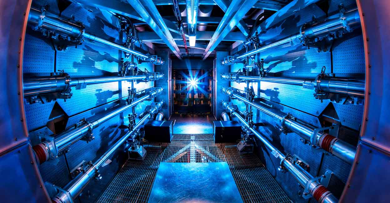 Nuclear Fusion The National Ignition Facility’s preamplifier module increases the laser energy as it travels to the Target Chamber in an undated photograph at Lawrence Livermore National Laboratory federal research facility in Livermore, California, U.S. Photo: Reuters