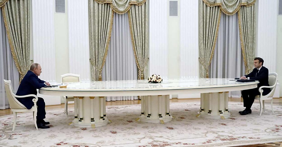 Russian President Vladimir Putin attends a meeting with French President Emmanuel Macron in Moscow, Russia February 7, 2022. File photo: Sputnik/Kremlin via REUTERS