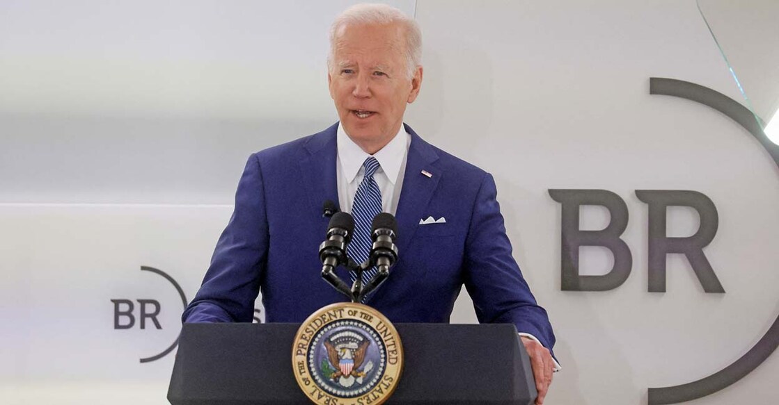 US President Joe Biden discusses the United States' response to Russian invasion of Ukraine and warns CEOs about potential cyber attacks from Russia at Business Roundtable's CEO Quarterly Meeting in Washington, DC, U.S., March 21, 2022. Photo: Reuters/Leah Millis
